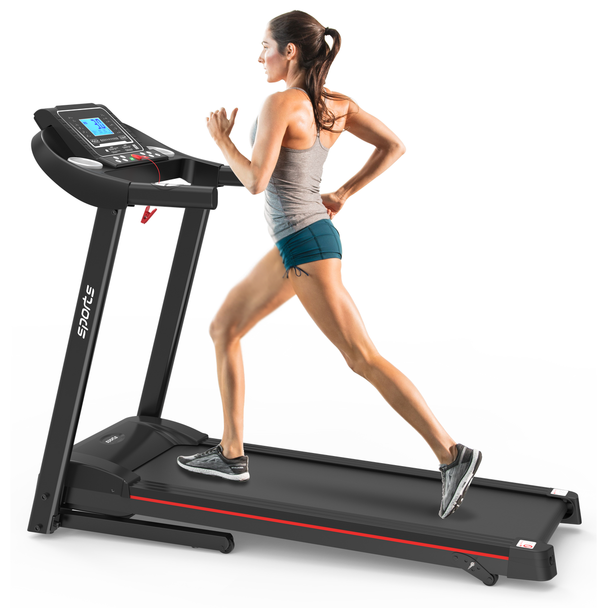 Fitshow App Home Foldable Treadmill with Incline, Folding Treadmill for Home Workout, Electric Walking Running Treadmill Machine 5' LCD Screen 250 LB Capacity Bluetooth Music