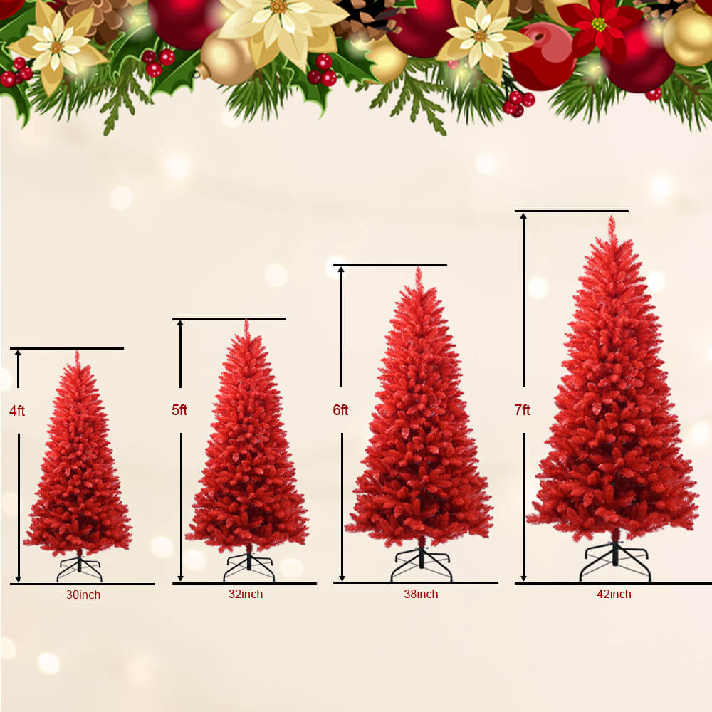 Artificial Christmas Tree Unlit Hinged Spruce Xmas Tree for Indoor Outdoor US-VA 5