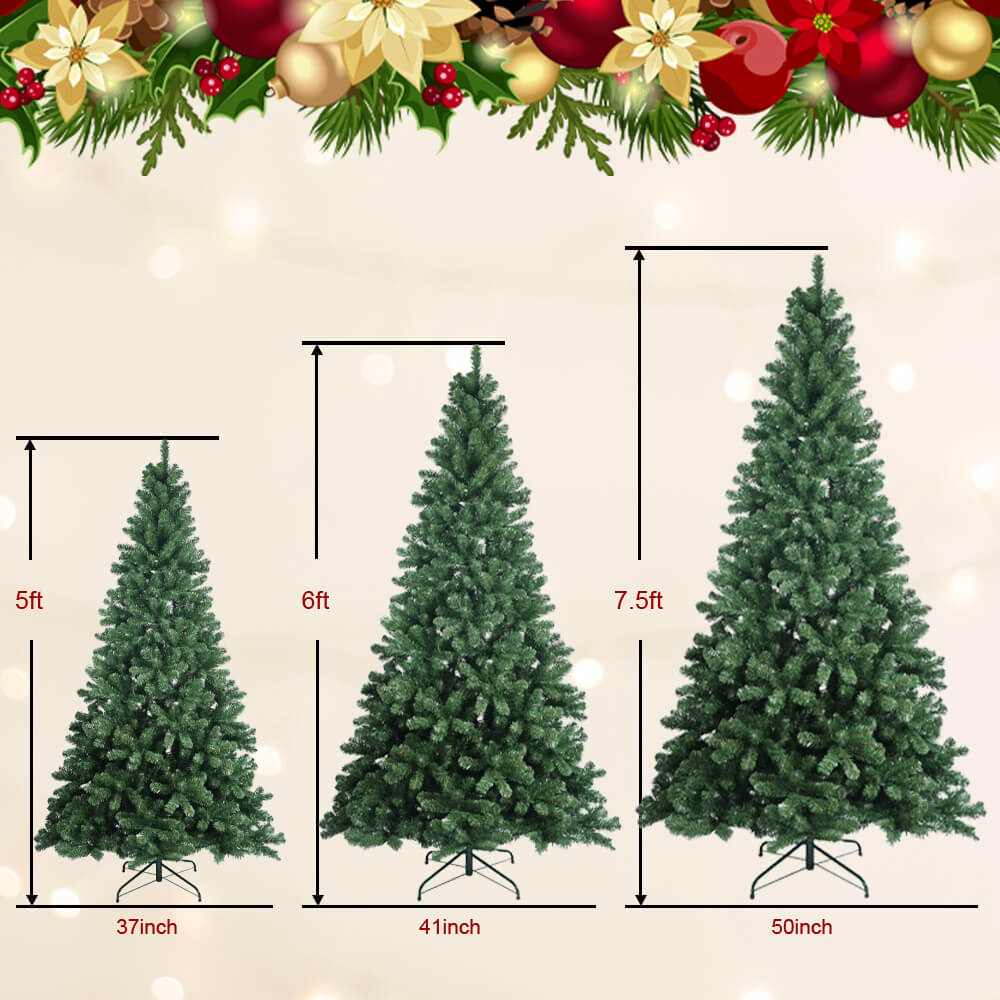 Artificial Christmas Tree Unlit Hinged Spruce Xmas Tree for Indoor Outdoor US-VBA 6