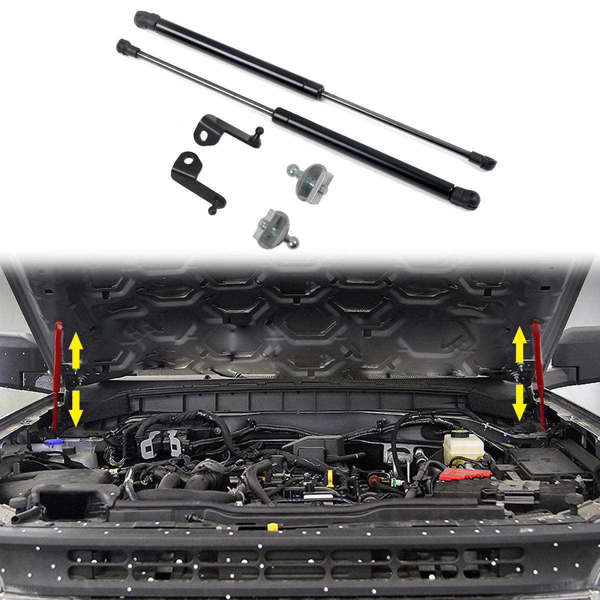 Fit For Ford Bronco 2021-2025 Car Accessories Stainless Front Engine Cover Hood Shock Lift Struts Bar Support Arm Gas Spring