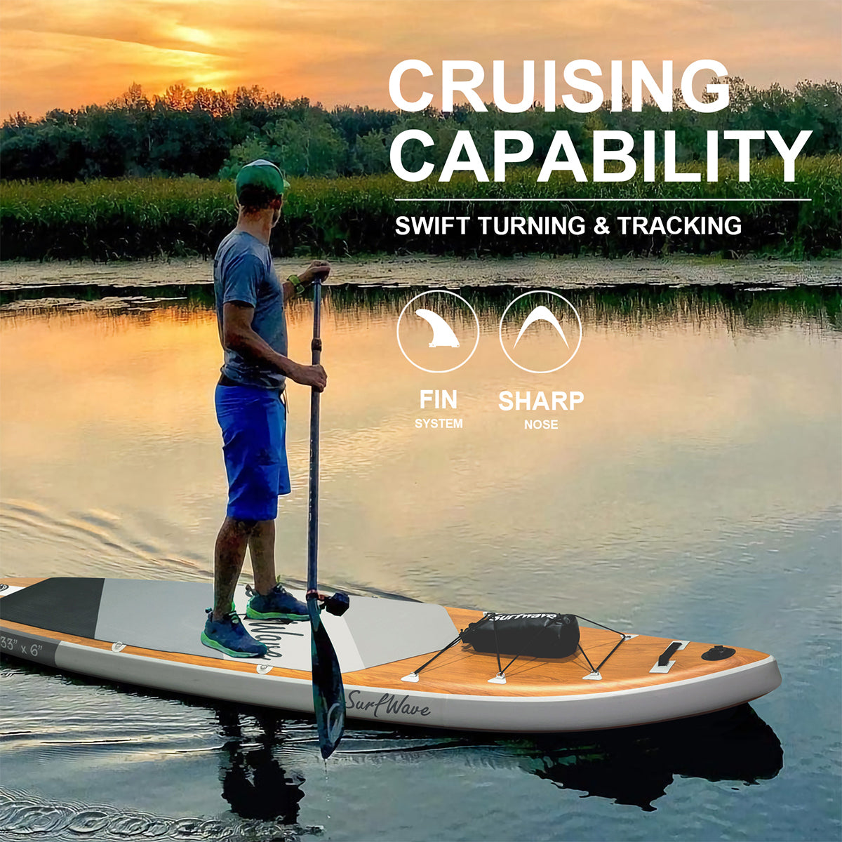Inflatable Stand Up Paddle Board 11'x34"x6" With Accessories