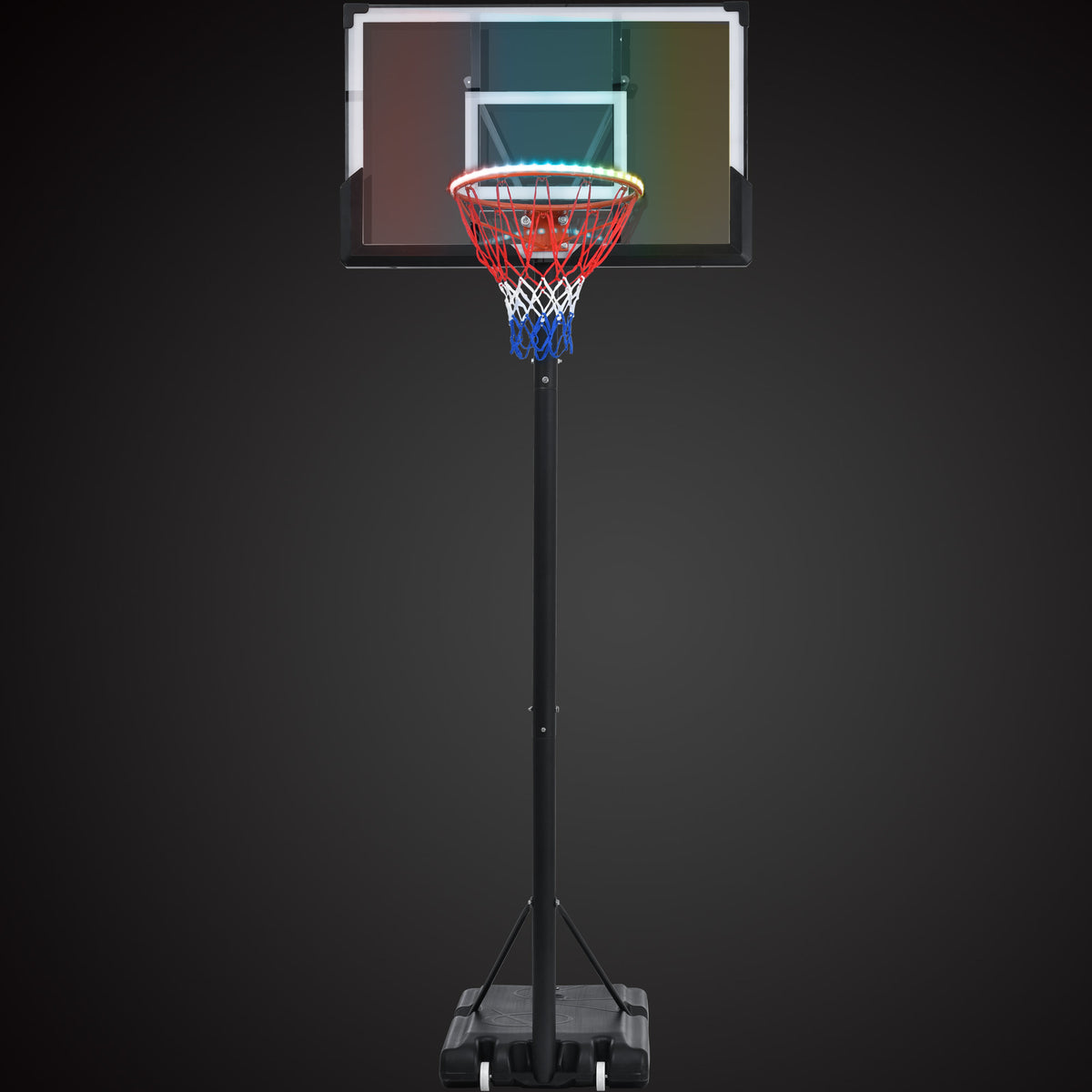 Portable Basketball Hoop Basketball System 4.76-10ft Height Adjustable for Youth Adults LED Basketball Hoop Lights, Colorful lights, Waterproof,Super Bright to Play at Night Outdoors,Good Gift for Kid