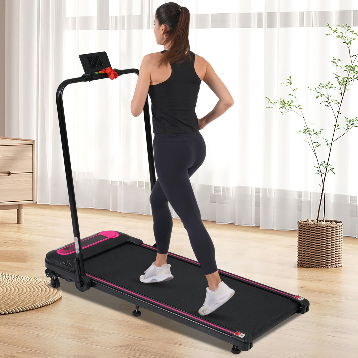 NEW Folding Walking Pad Under Desk Treadmill for Home Office -2.5HP Walking Treadmill With Incline 0.5-7.5MPH 300LBS Capacity Treadmill for Walking Running - Two Ways to Adjust Speed