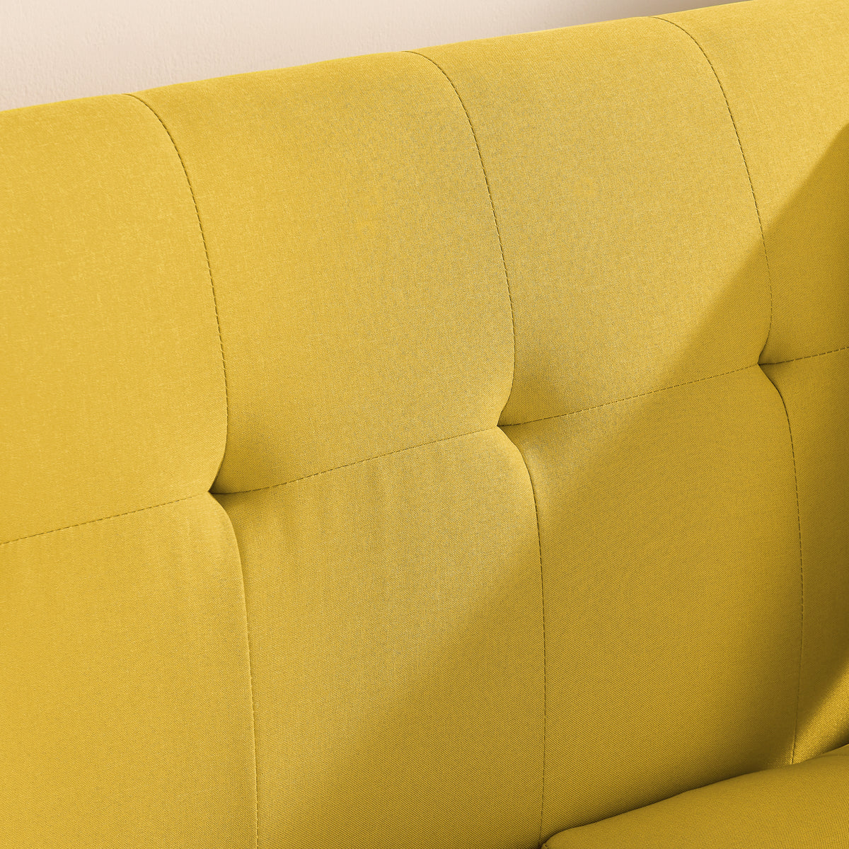 [SantaChoice] Loveseat Sofa, Mid Century Modern Decor Love Seat Couches for Living Room, Button Tufted Upholstered Small Couch for Bedroom, Solid and Easy to Install Love Seats Furniture, Yellow