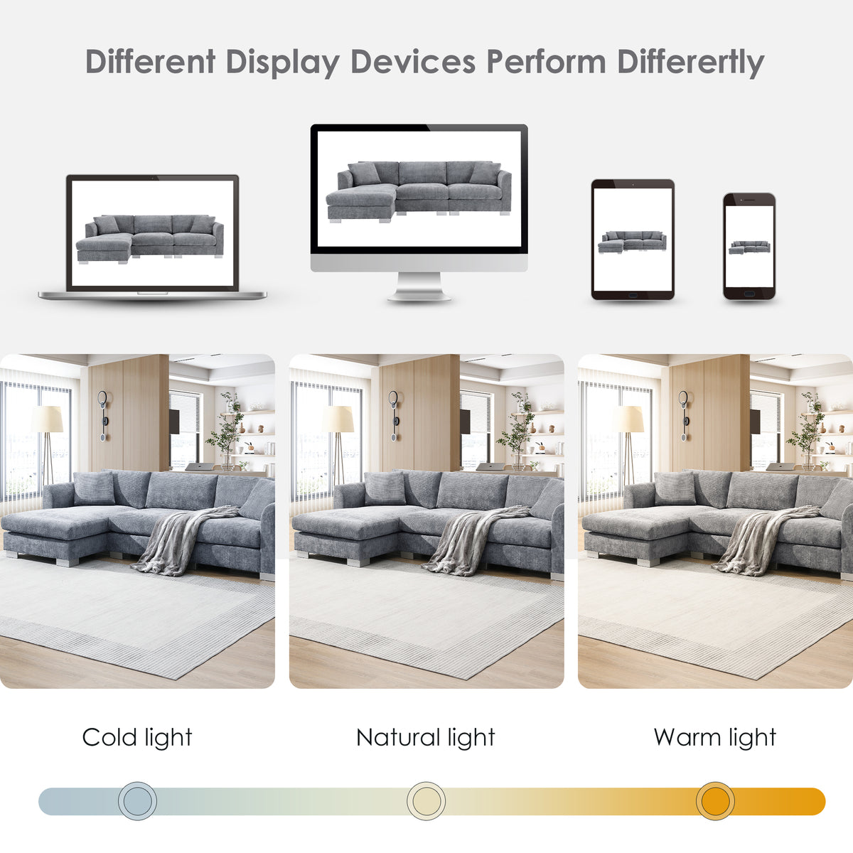 [SantaChoice] 96*56" Modern Cloud Sectional Sofa,L-shaped Luxury Couch Set with 2 Free pillows,4-seat Chenille Indoor Furniture with Oversized Chaise for Living Room,Apartment,Office,3 Colors