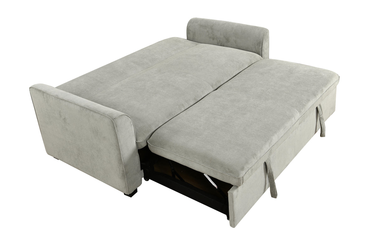 [SantaChoice] 78 Inch 3 in 1 Convertible Sleeper Sofa Bed, Modern Fabric Loveseat Futon Sofa Couch w/Pullout Bed, Small Love Seat Lounge Sofa w/Reclining Backrest, Furniture for Living Room,Light Grey