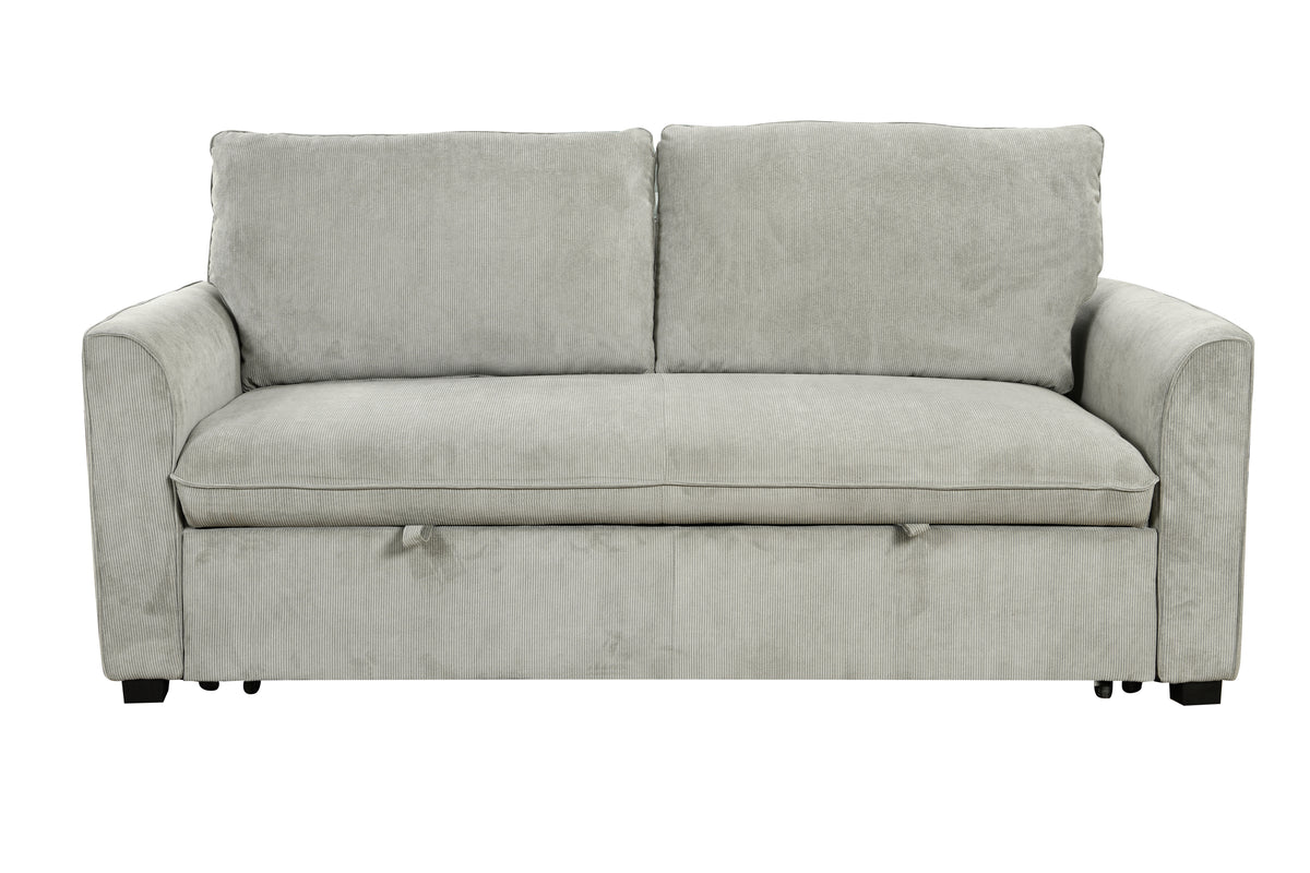[SantaChoice] 78 Inch 3 in 1 Convertible Sleeper Sofa Bed, Modern Fabric Loveseat Futon Sofa Couch w/Pullout Bed, Small Love Seat Lounge Sofa w/Reclining Backrest, Furniture for Living Room,Light Grey