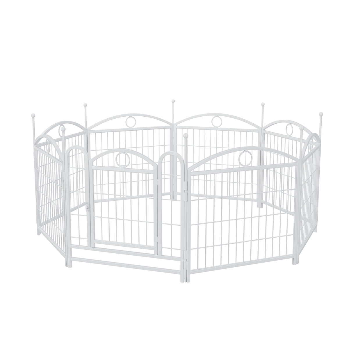 Dog Playpen Indoor 24 inch 8 Panels Metal Dog Pen Pet Dog Fence Outdoor Exercise Pen with Doors, Heavy Duty Dog Fence Puppy Pen for Large Medium Small Dogs Indoor Outdoor Foldable Pet Exercise Pen