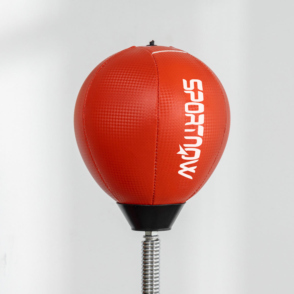 Soozier 4'7"-6'8" Boxing Bag Stand with Speed Bag and Reaction Bar Challenge, Reflex Bag Boxing Training Equipment with Suction Cups and Shock-absorbing System, Red