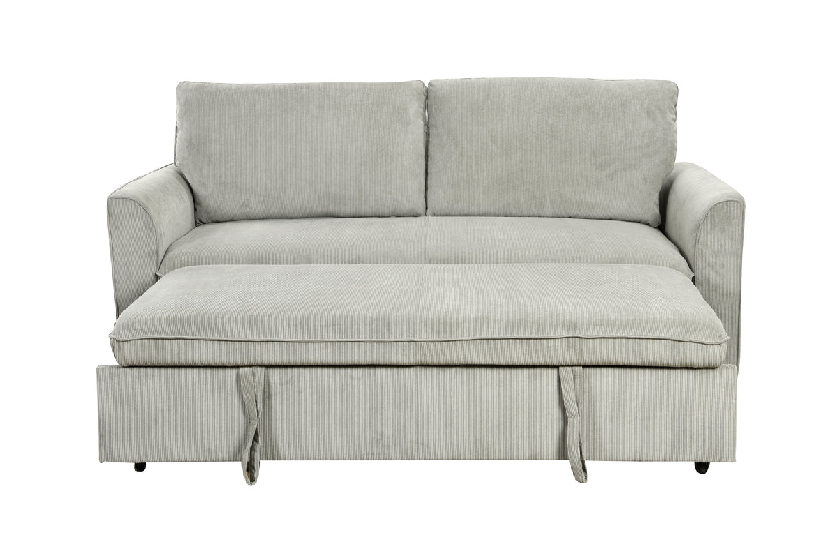 [SantaChoice] 78 Inch 3 in 1 Convertible Sleeper Sofa Bed, Modern Fabric Loveseat Futon Sofa Couch w/Pullout Bed, Small Love Seat Lounge Sofa w/Reclining Backrest, Furniture for Living Room,Light Grey