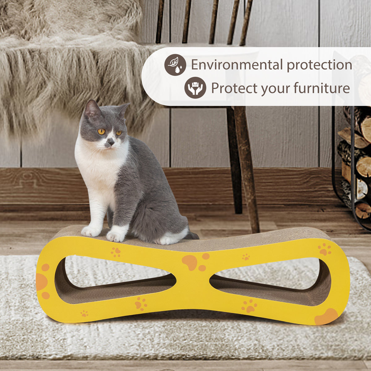 8-character cat scratch board - with pattern