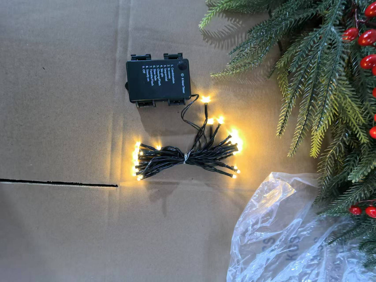 72'' in. Lighted Faux Spruce Garland 2PCS