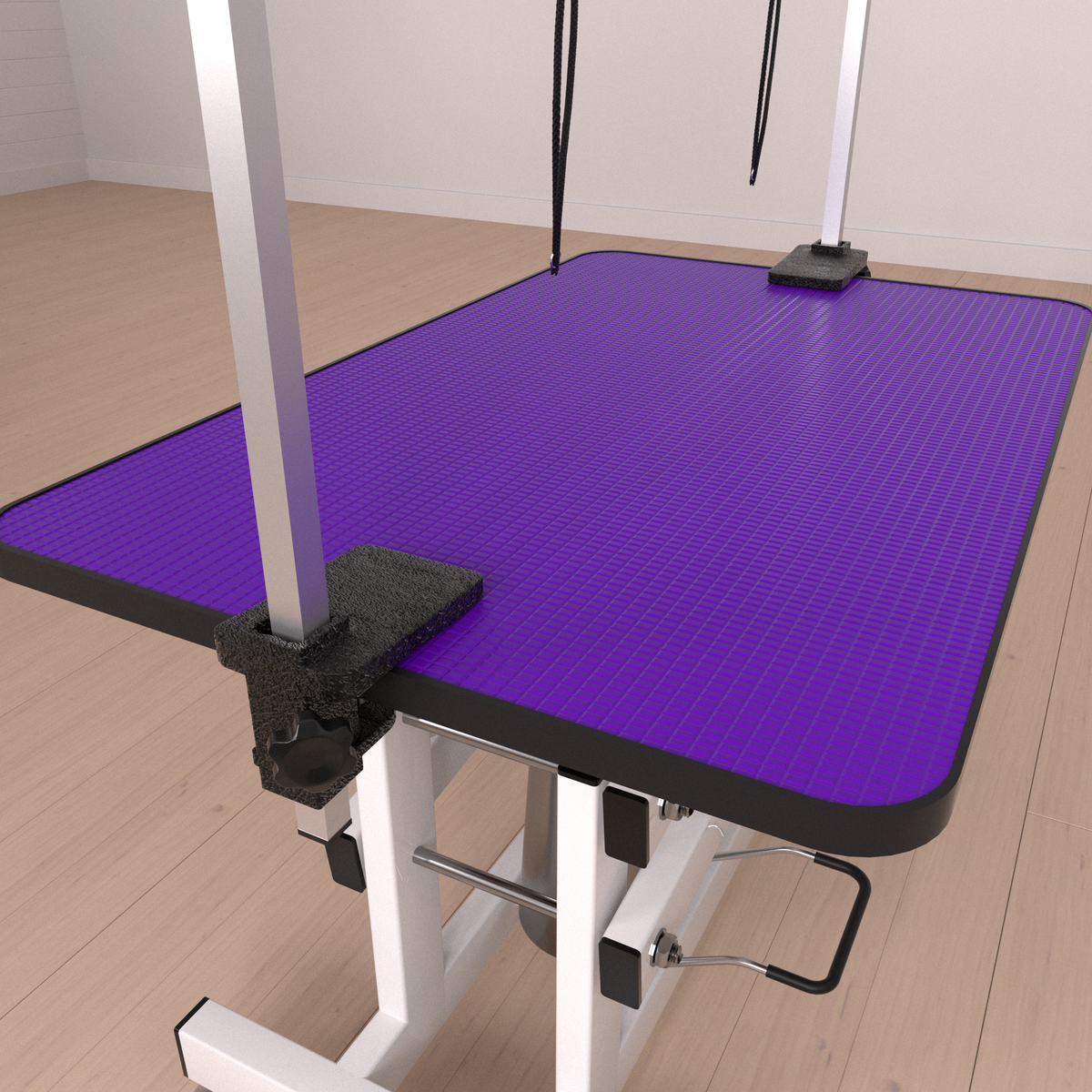 42.5INCH HYDRAULIC PET GROOMING TABLE WITH "H" ARM PURPLE