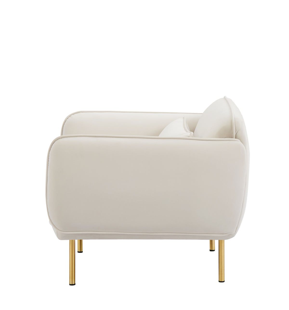 [SantaChoice] Oversized Living Room Accent Velveta Armchair Upholstered-Single Sofa Chair, Comfy Fabric Armchair with Metal Leg for Bedroom Living Room Apartment, Beige
