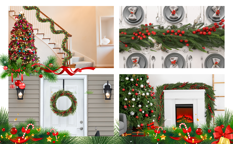 72'' in. Lighted Faux Spruce Garland 2PCS