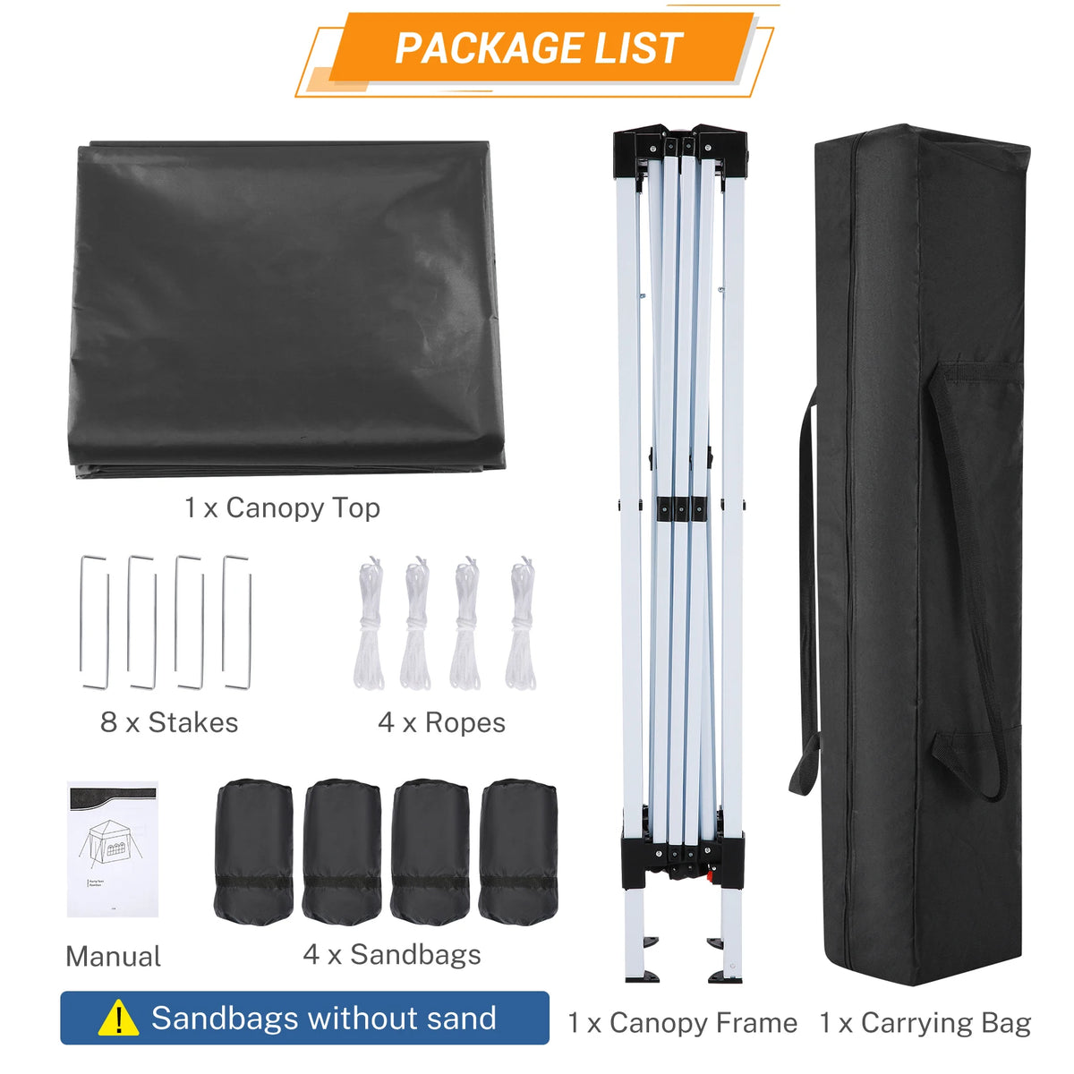 10x10 Pop Up Canopy Tent UPF 50+ Waterproof Outdoor Instant Portable Camping Gazebo for Commercial Sun Shade with 4 Sandbags