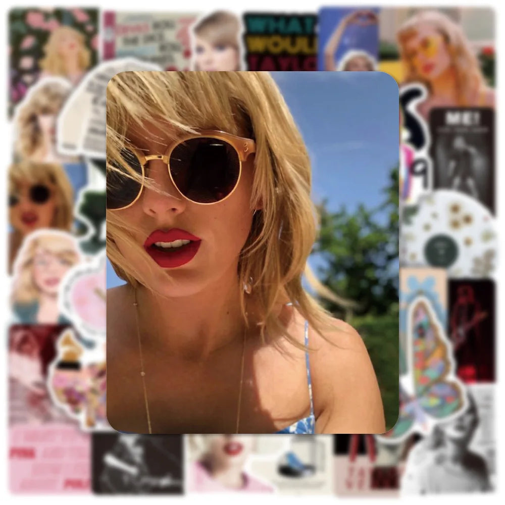 10/30/50PCS Taylor Alison Swift Stickers  Aesthetic Kawaii cute Guitar Laptop Skateboard Notebook Stationery Scrapbook Sticker