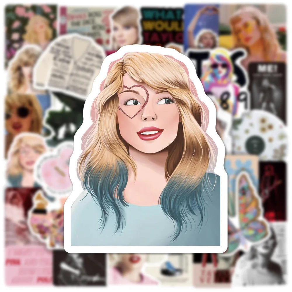 10/30/50PCS Taylor Alison Swift Stickers  Aesthetic Kawaii cute Guitar Laptop Skateboard Notebook Stationery Scrapbook Sticker