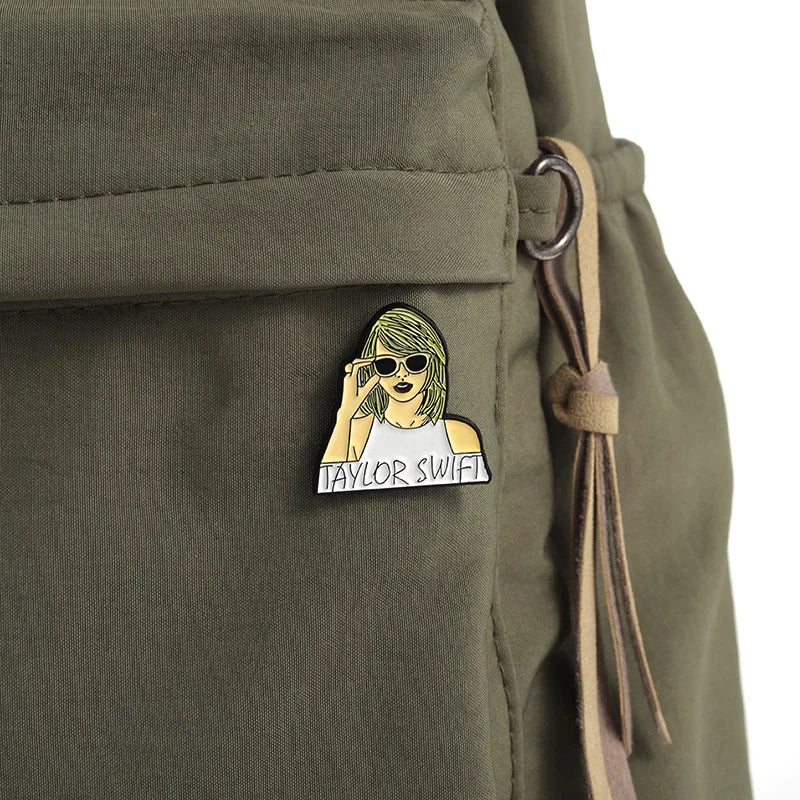 European and American pop singer style creative music peripheral metal badge singer Taylor Swift brooch