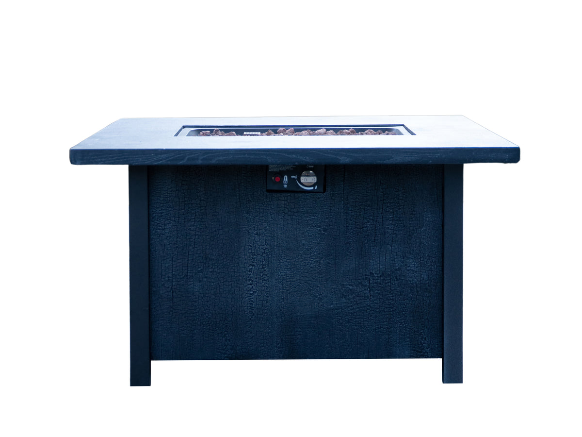 44" W x 25" H Outdoor Patio Propane Gas Fire Pit Table - 50,000 BTU High-temperature-resistant carving process for environmentally friendly materials with the effect of charcoal grain