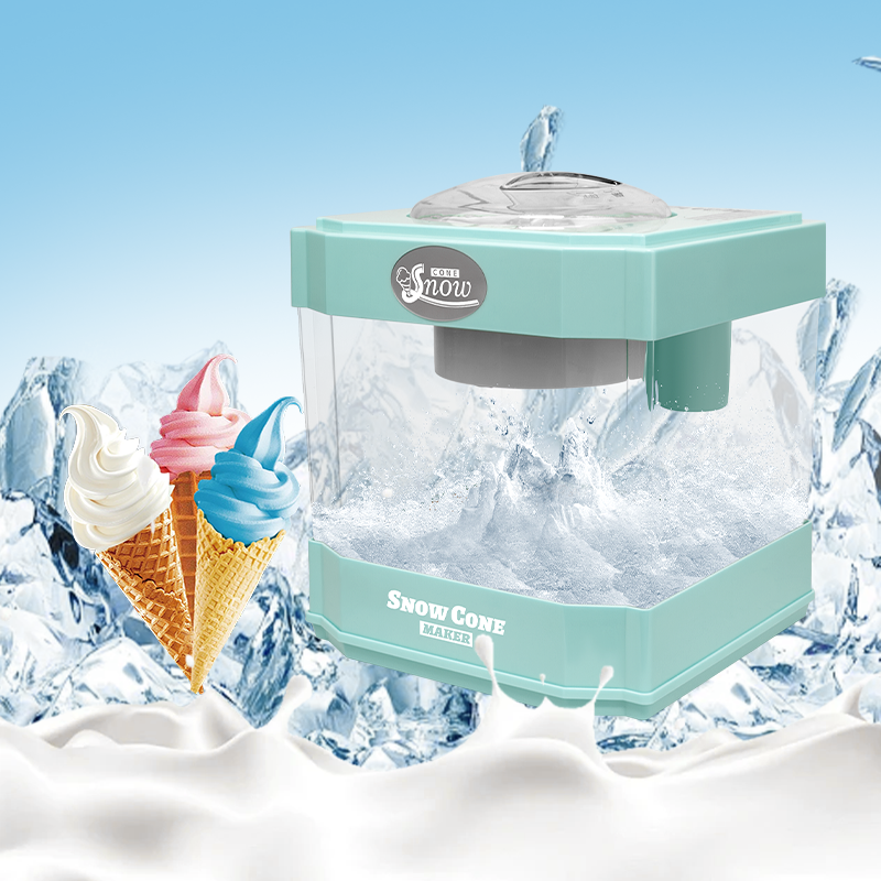 Snow Cone Maker, Tabletop Shaved Ice Machine for Slushies & Frozen Drinks, 2 Reusable Cups, Ice Scoop