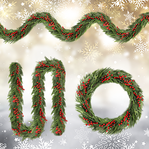 72'' in. Lighted Faux Spruce Garland 2PCS