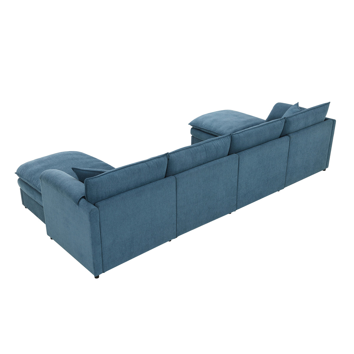 [SantaChoice] 134x66" Chenille Modular Sectional Sofa,U Shaped Cloud Couch Set with Double Cushions ,6 Seat Sleeper Sofa Bed with Ottomans,Oversized Indoor Furniture for Living Room, 3 Colors