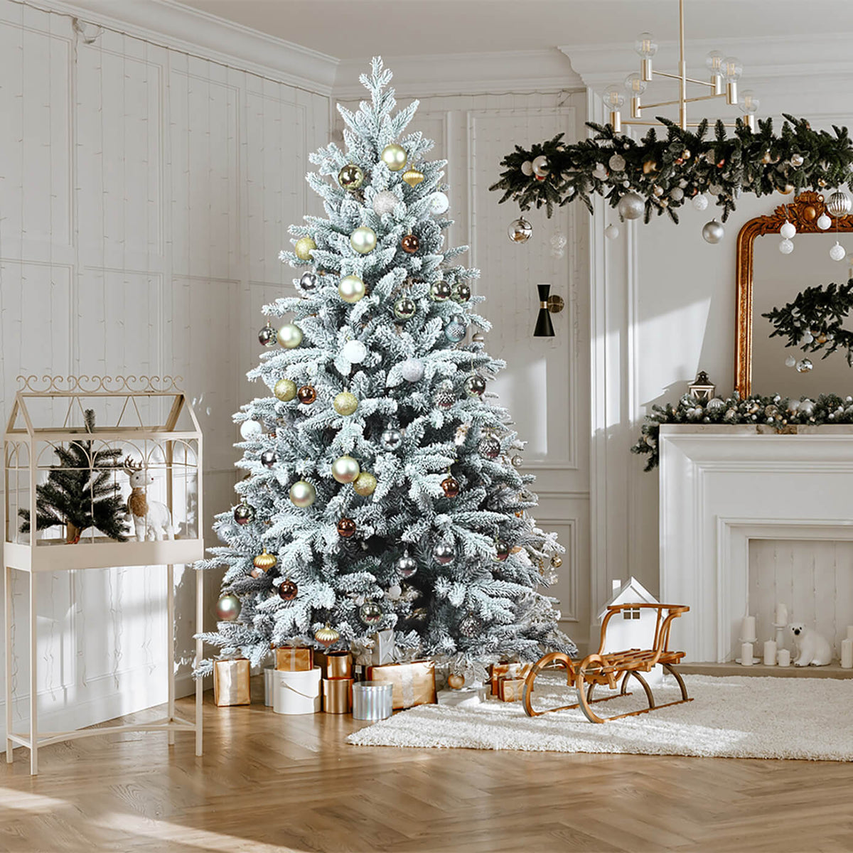 Artificial Christmas Tree Unlit Hinged Spruce Xmas Tree for Indoor Outdoor US-LU 3