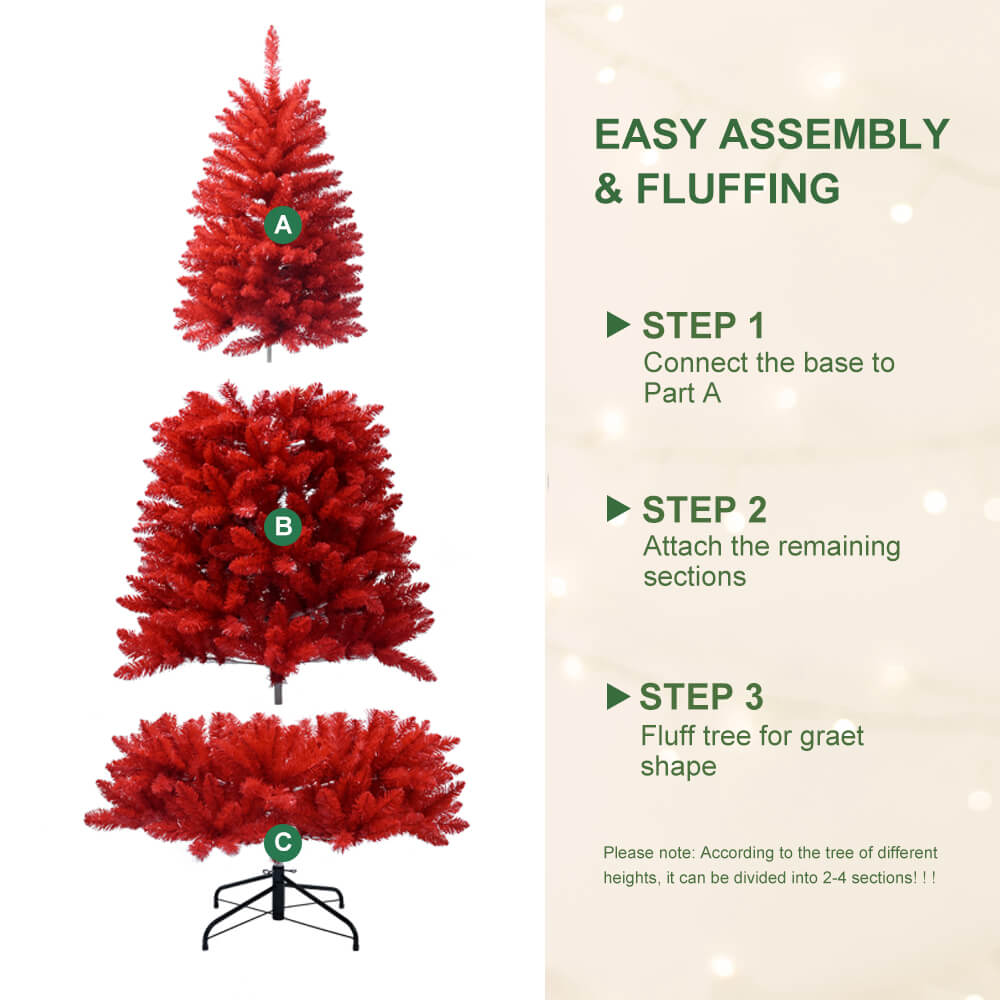 Artificial Christmas Tree Unlit Hinged Spruce Xmas Tree for Indoor Outdoor US-VA 4