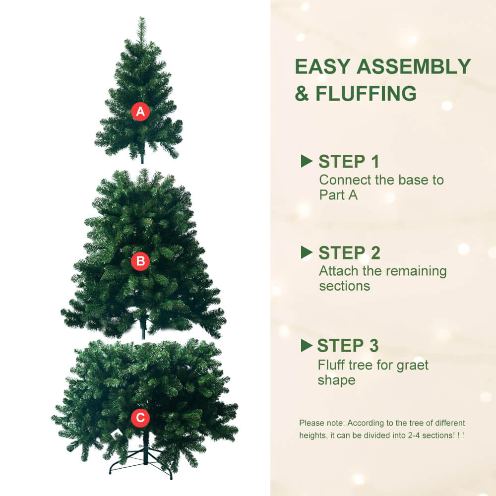 Artificial Christmas Tree Unlit Hinged Spruce Xmas Tree for Indoor Outdoor US-VBA 5