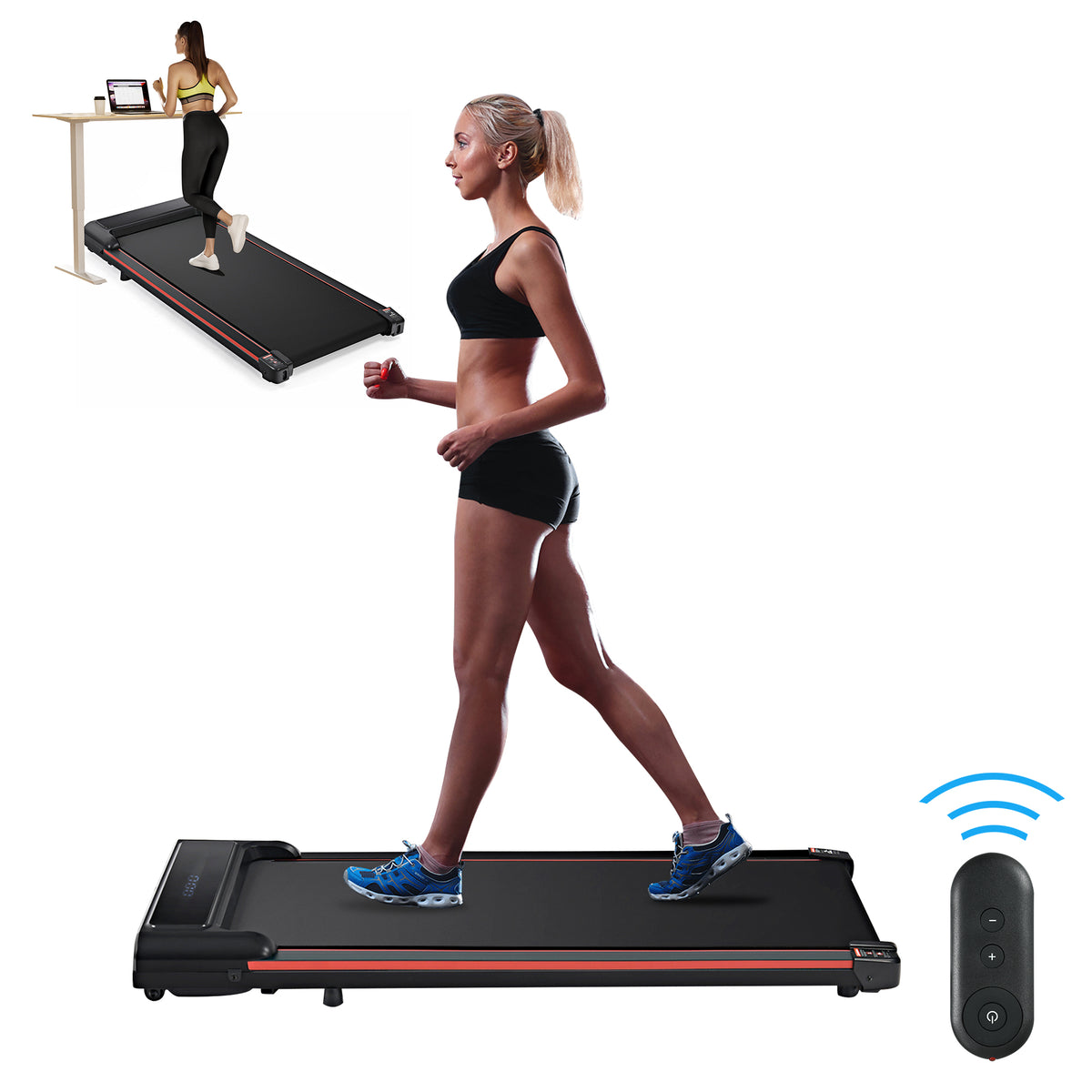 Walking Pad 300 lb Capacity, Desk Treadmill for Home Office, Protable Treadmill Under Desk, Walking Treadmills for Home,0.6 to 3.8 mph Portable Treadmill