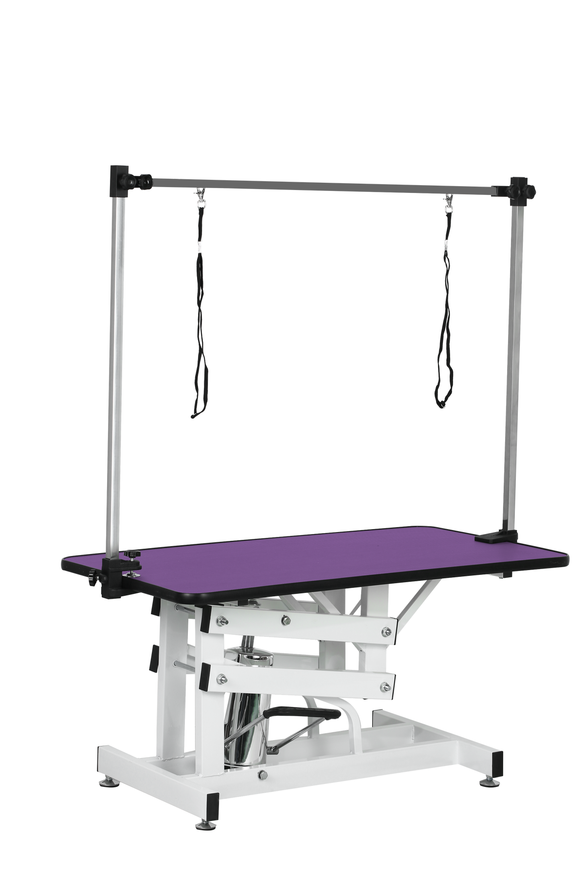 42.5INCH HYDRAULIC PET GROOMING TABLE WITH "H" ARM PURPLE