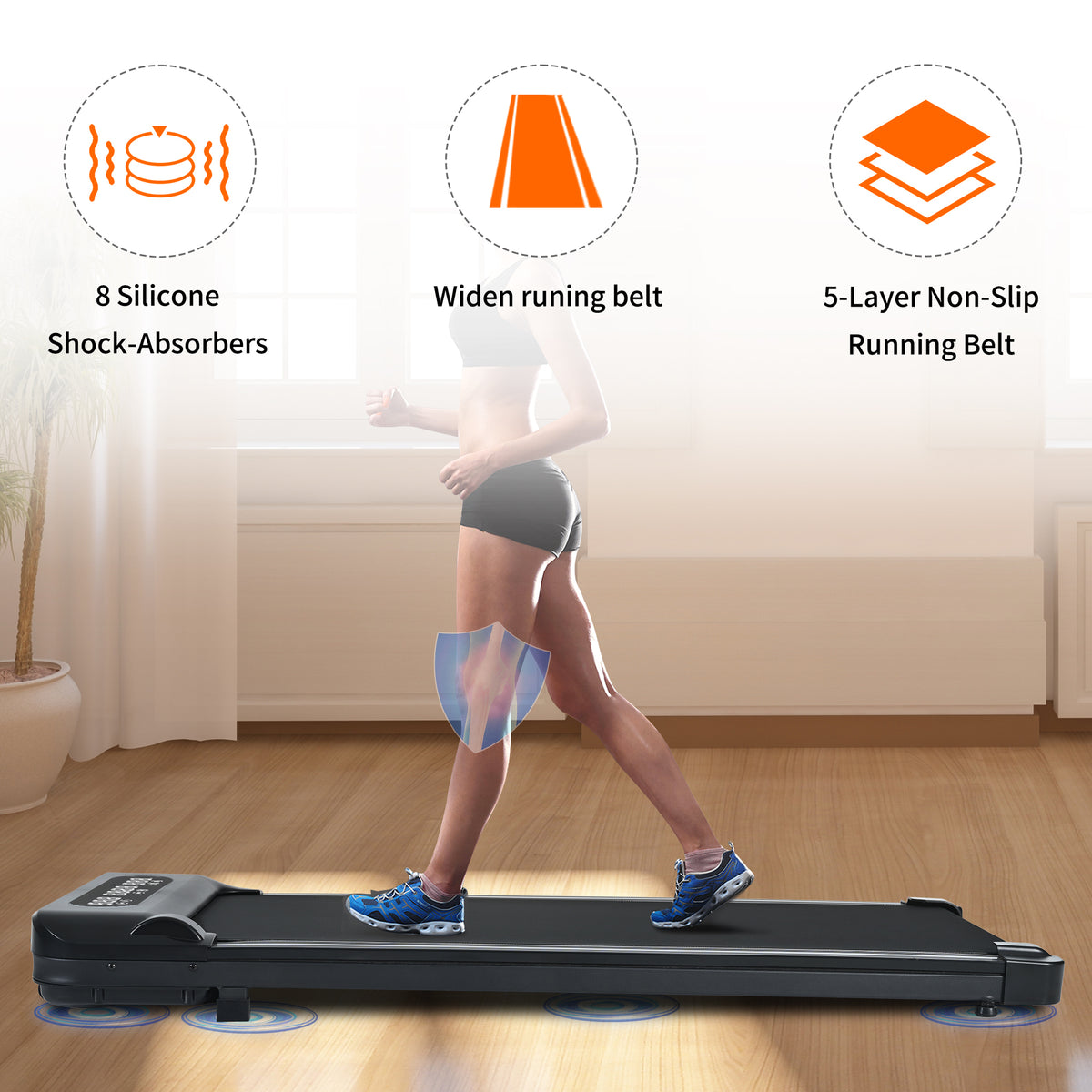Walking Pad 300 lb Capacity, Desk Treadmill for Home Office, Protable Treadmill Under Desk, Walking Treadmills for Home,0.6 to 4.0 mph Portable Treadmill
