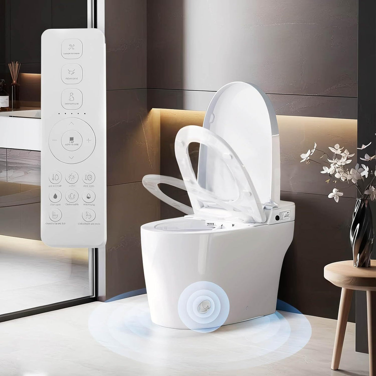 Smart Toilet Smart Bidet Toilet with Remote Control and Auto Open/Close Pump-assisted Flush Foot Sensor Operation Warm Water Heated Seat Air Dryer cUPC Certificated